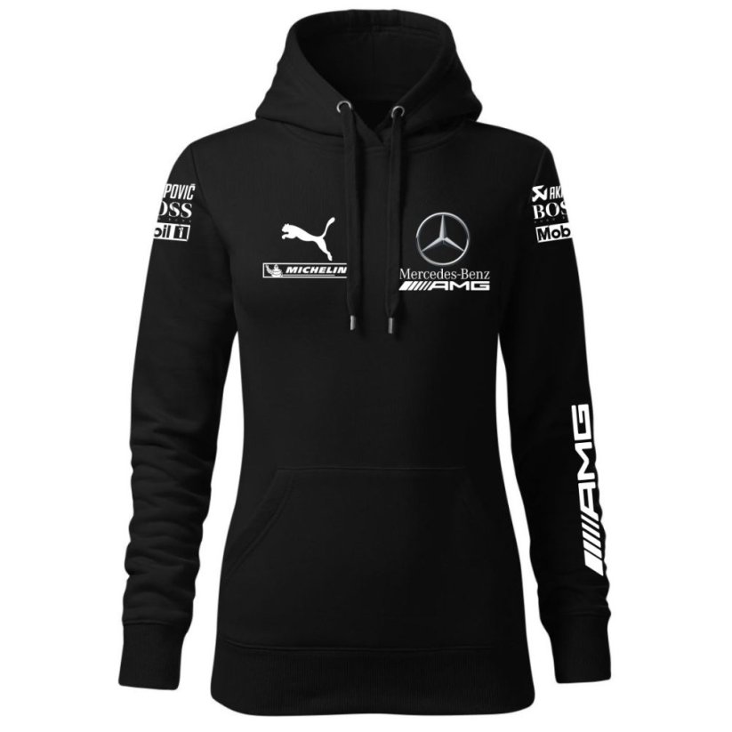 Automobilová Dámská Mikina Mercedes AMG - Černá