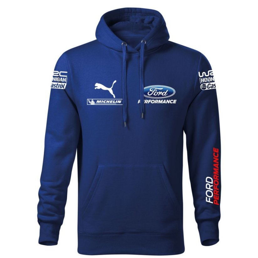 Autóipari Férfi Kapucnis Ford - Kék - Méret: S