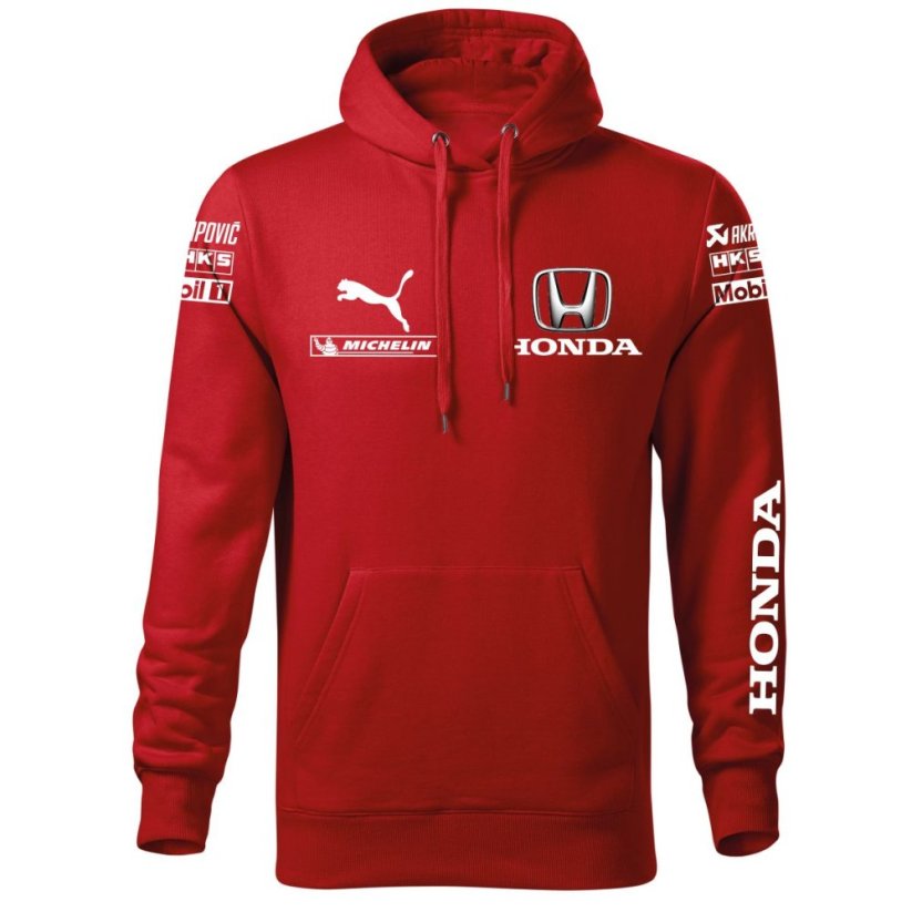 Autóipari Férfi Kapucnis Honda - Piros - Méret: L