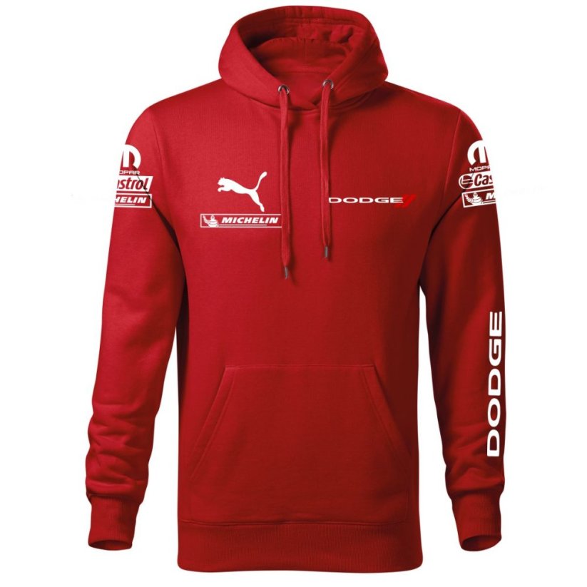 Autóipari Férfi Kapucnis Dodge - Piros - Méret: XL