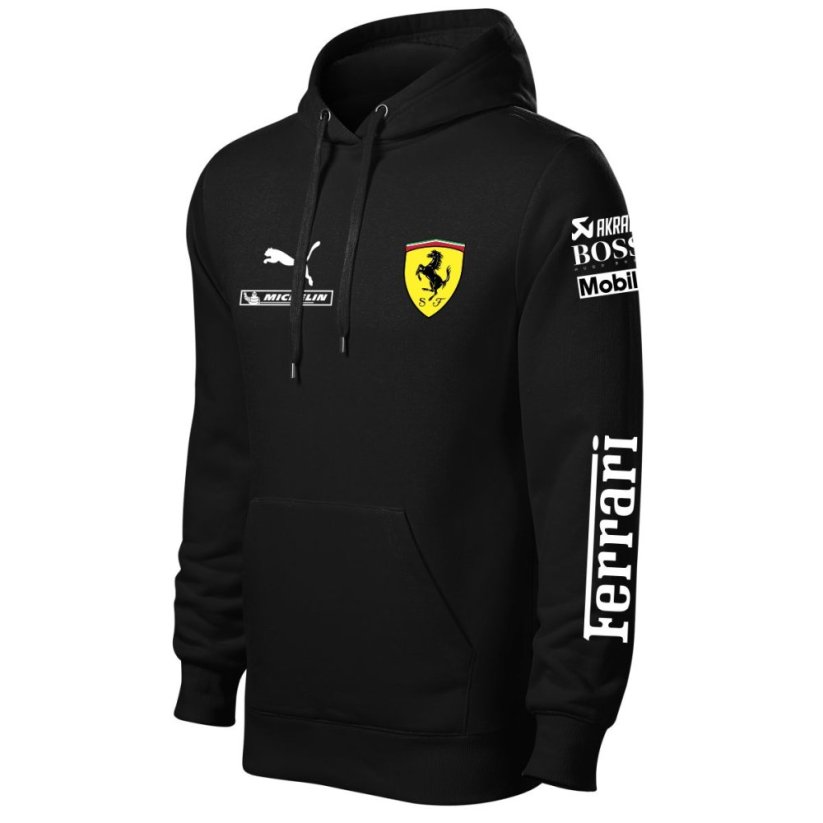 Autóipari Férfi Kapucnis Ferrari - Fekete - Méret: M