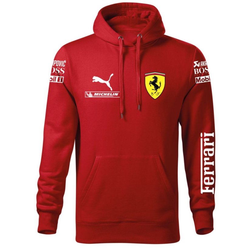Autóipari Férfi Kapucnis Ferrari - Piros - Méret: XL