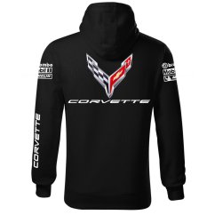 Autóipari Férfi Kapucnis Corvette - Fekete