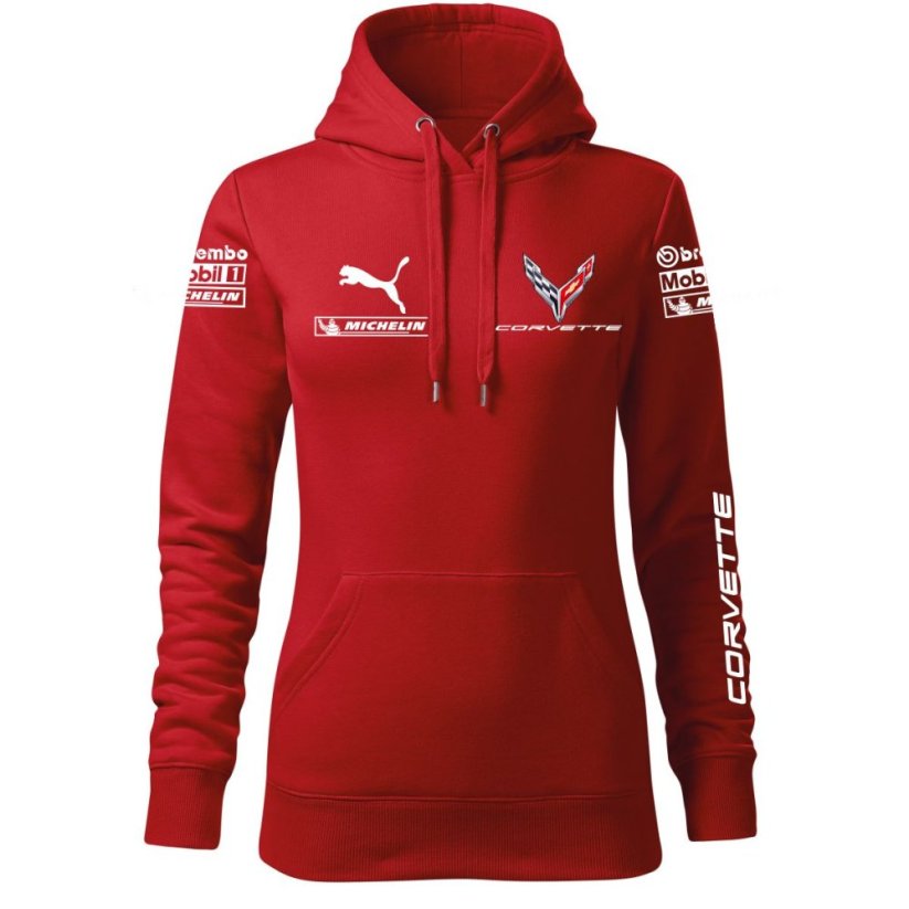 Bluza samochodowa dla kobiet Corvette - czerwona - Rozmiar: S