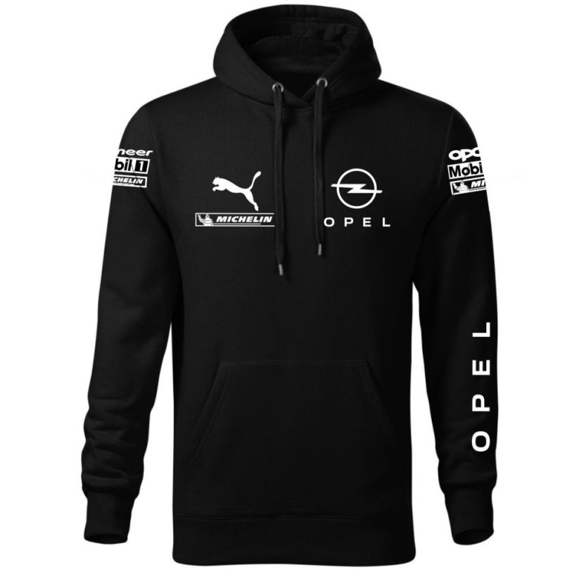 Autóipari Férfi Kapucnis Opel - Fekete - Méret: 2XL