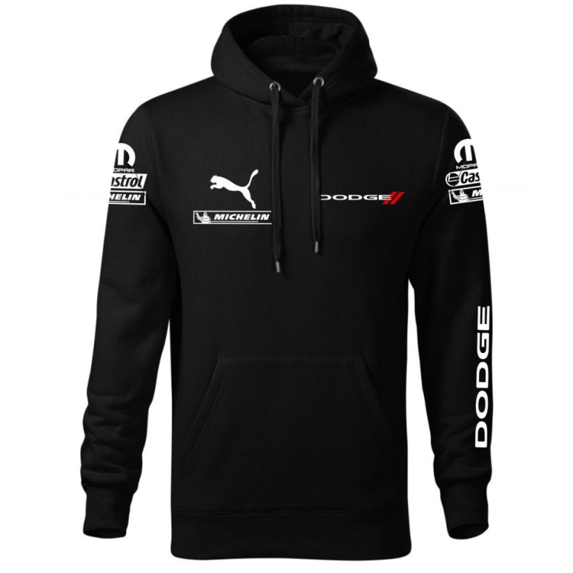 Autóipari Férfi Kapucnis Dodge - Fekete - Méret: 4XL