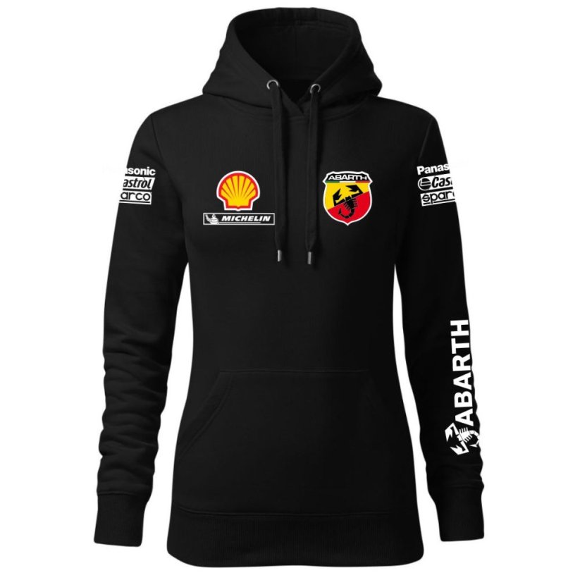 Automobilová Dámská Mikina Fiat Abarth - Černá - Velikost: L