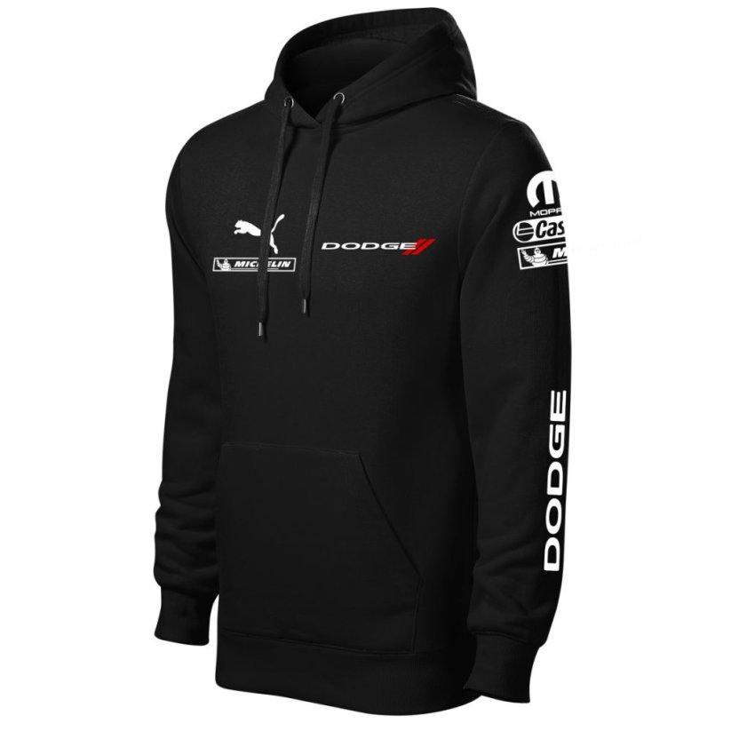 Autóipari Férfi Kapucnis Dodge - Fekete - Méret: 4XL