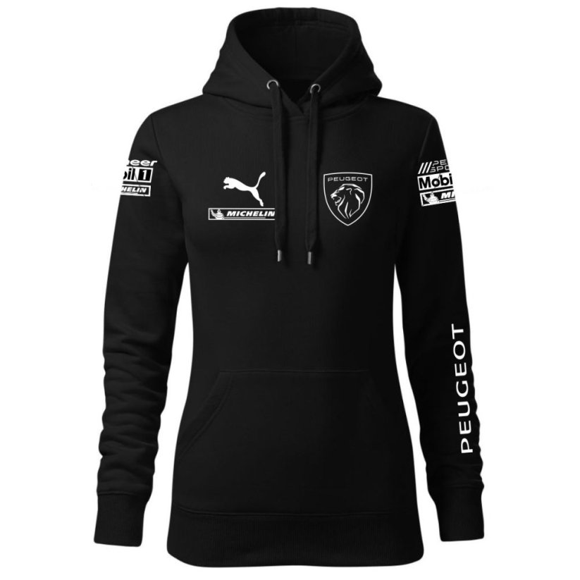 Automobilová Dámská Mikina Peugeot New - Černá - Velikost: L
