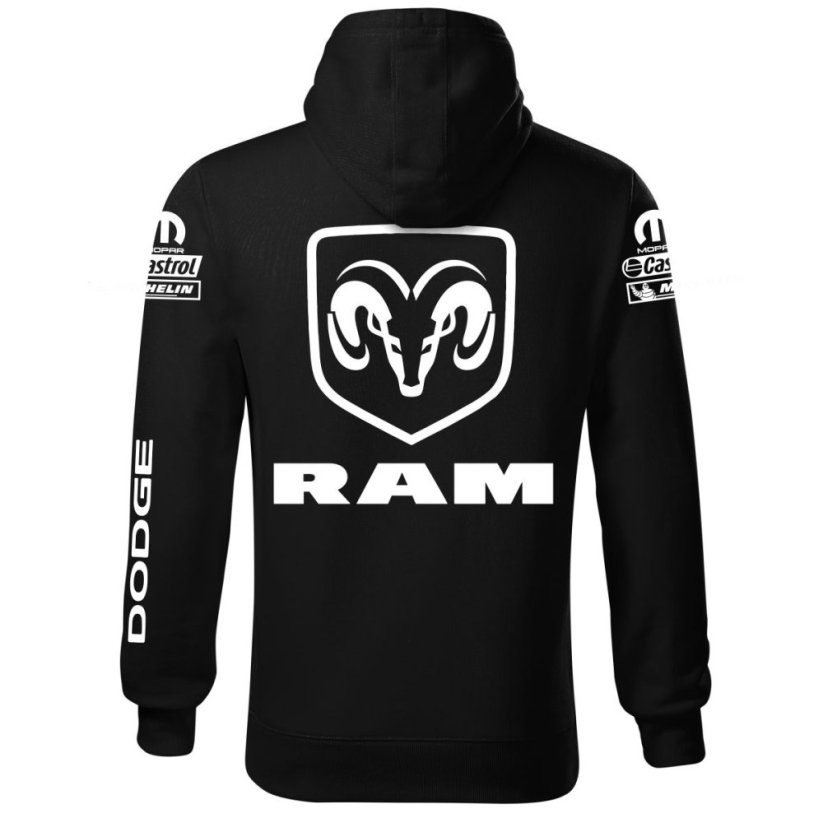 Autóipari Férfi Kapucnis Dodge Ram - Fekete - Méret: XL