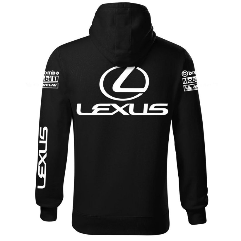 Autóipari Férfi Kapucnis Lexus - Fekete - Méret: 2XL
