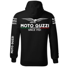 Motoros Férfi Kapucnis Motto Guzzi - Fekete