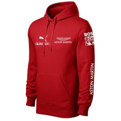 Autóipari Férfi Kapucnis Aston Martin - Piros