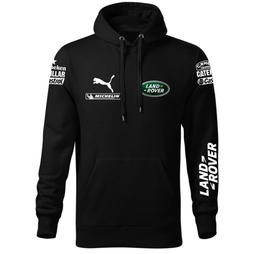 Autóipari Férfi Kapucnis Land Rover - Fekete - Méret: 2XL