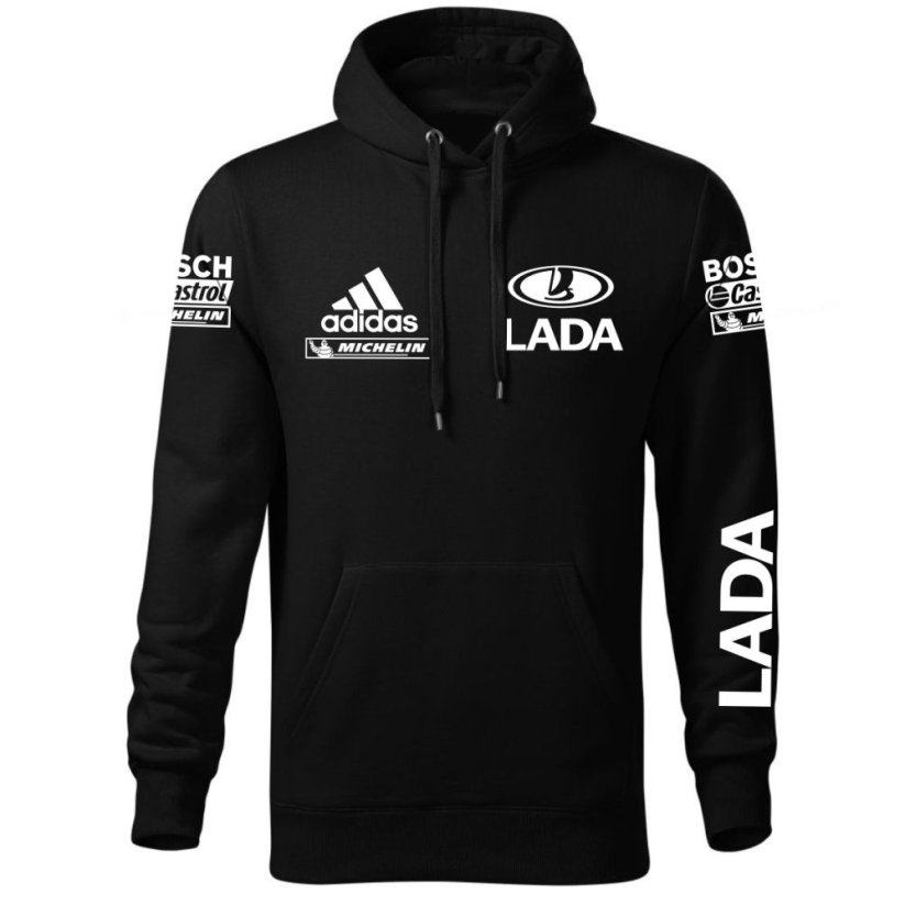 Autóipari Férfi Kapucnis Lada - Fekete - Méret: S