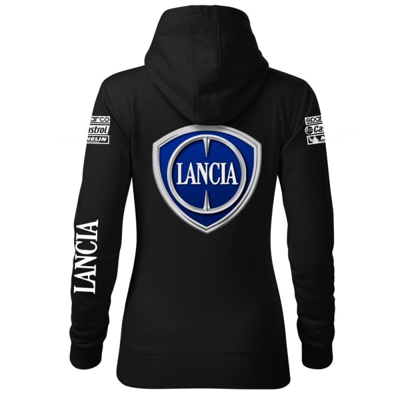 Automobilová Dámská Mikina Lancia - Černá - Velikost: L