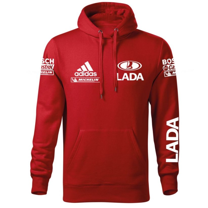 Autóipari Férfi Kapucnis Lada - Piros - Méret: L