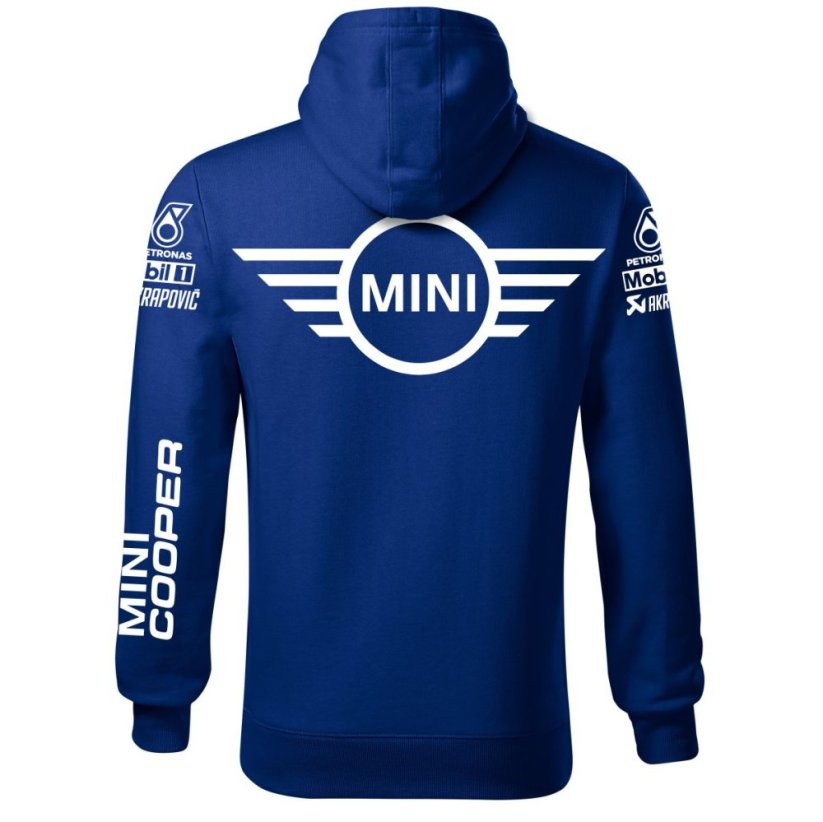 Autóipari Férfi Kapucnis Mini Cooper - Kék - Méret: 3XL