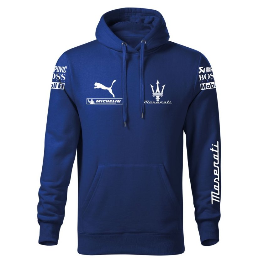Autóipari Férfi Kapucnis Maserati - Kék - Méret: XL