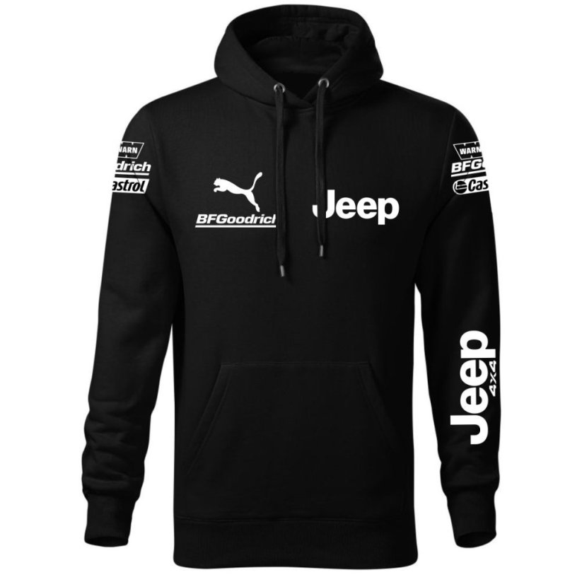 Autóipari Férfi Kapucnis Jeep - Fekete - Méret: L