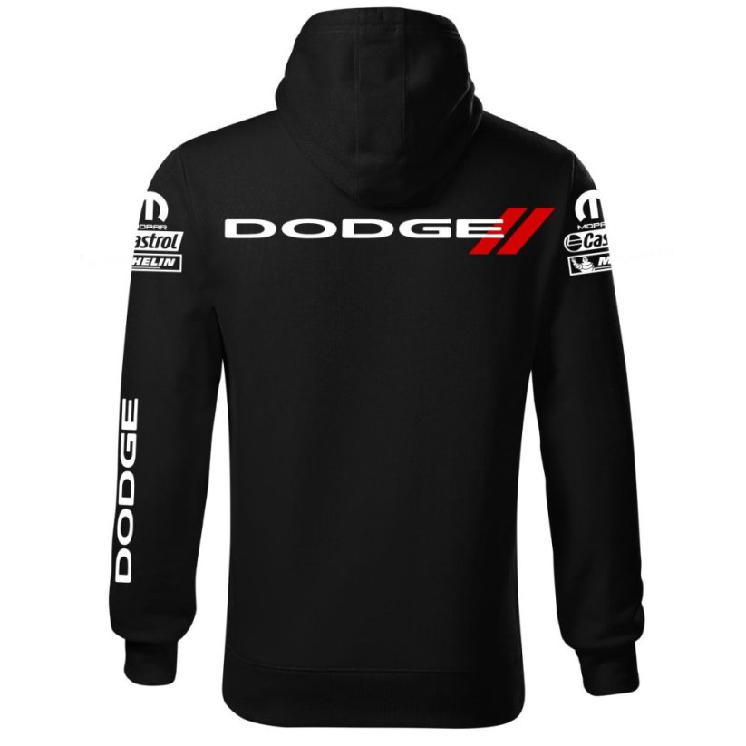 Autóipari Férfi Kapucnis Dodge - Fekete - Méret: 4XL