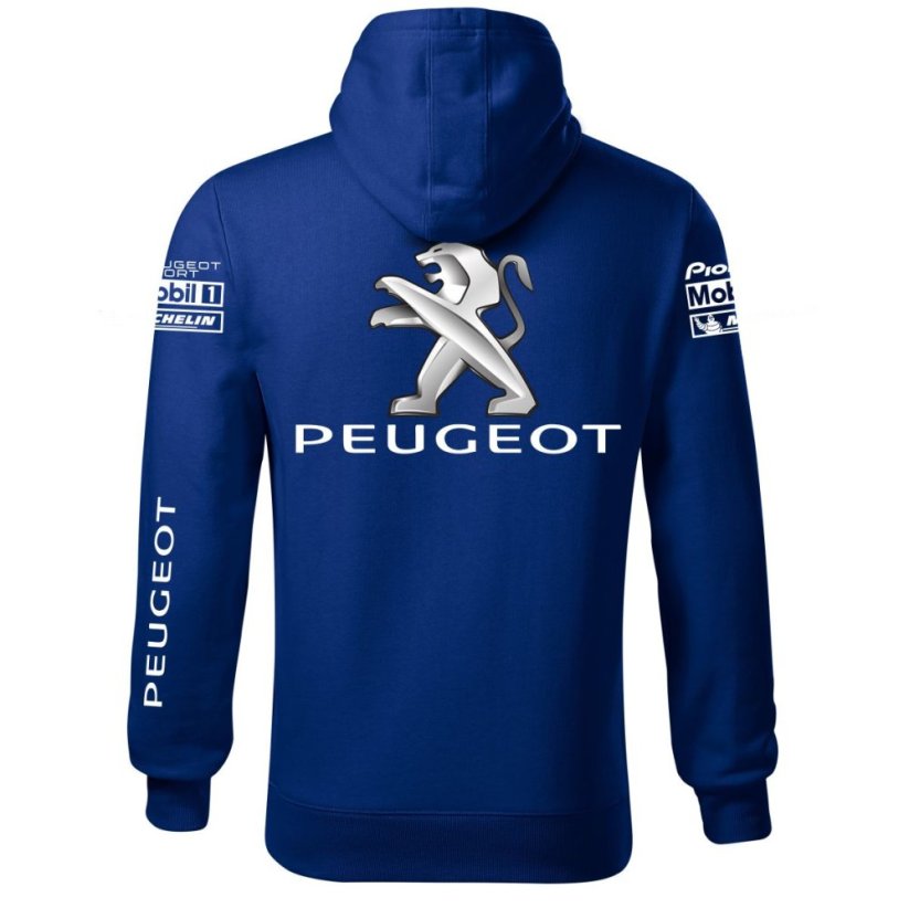 Autóipari Férfi Kapucnis Peugeot - Kék - Méret: XL