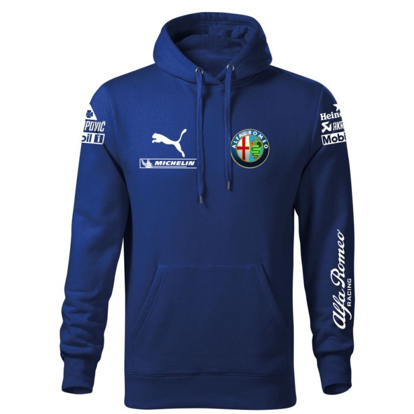 Autóipari Férfi Kapucnis Alfa Romeo - Kék - Méret: M
