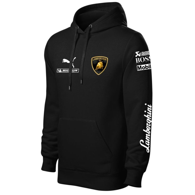 Autóipari Férfi Kapucnis Lamborghini - Fekete