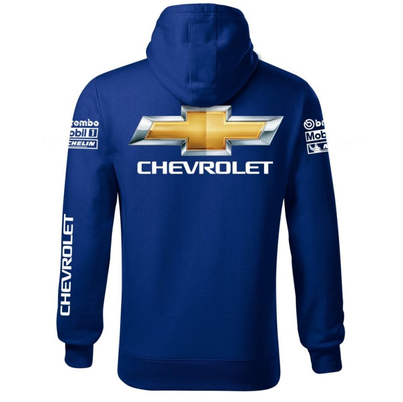 Autóipari Férfi Kapucnis Chevrolet - Kék - Méret: 4XL