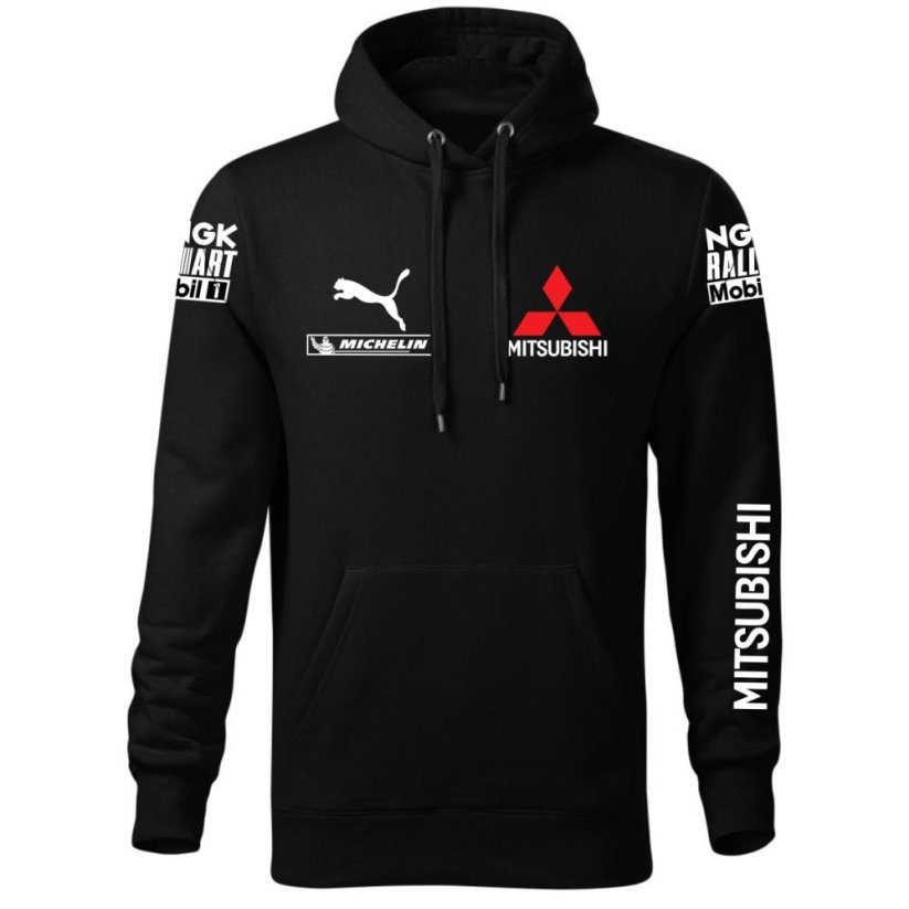 Autóipari Férfi Kapucnis Mitshubishi - Fekete - Méret: 4XL