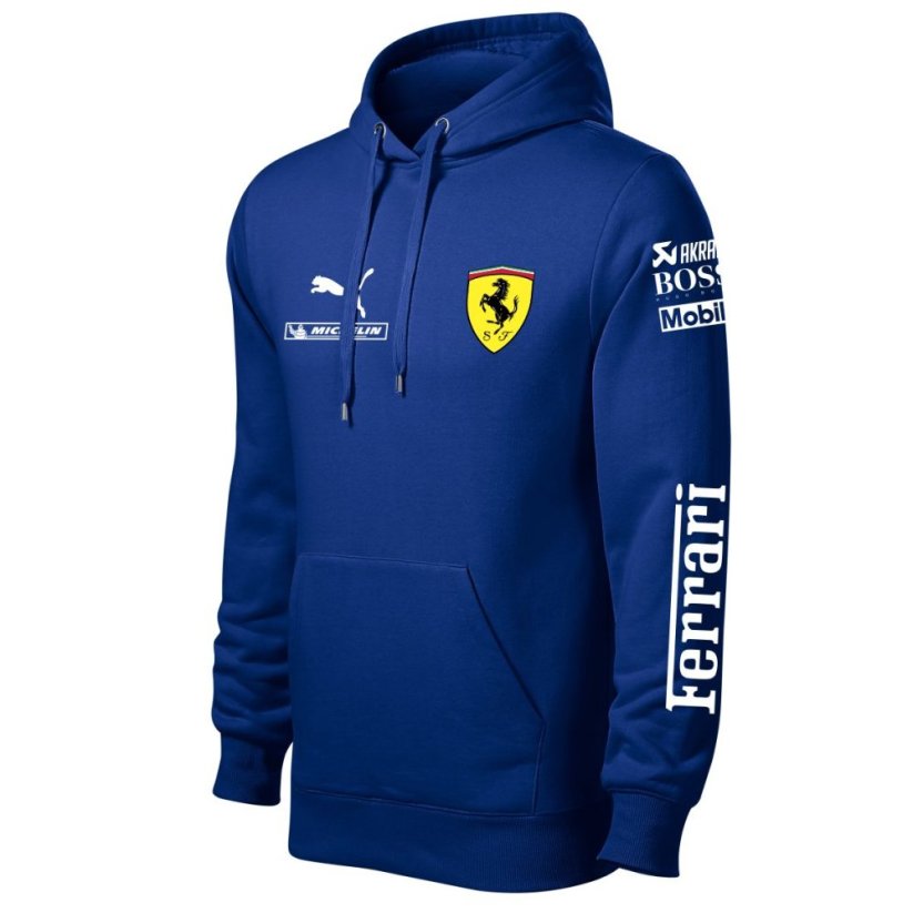 Autóipari Férfi Kapucnis Ferrari - Kék - Méret: 2XL