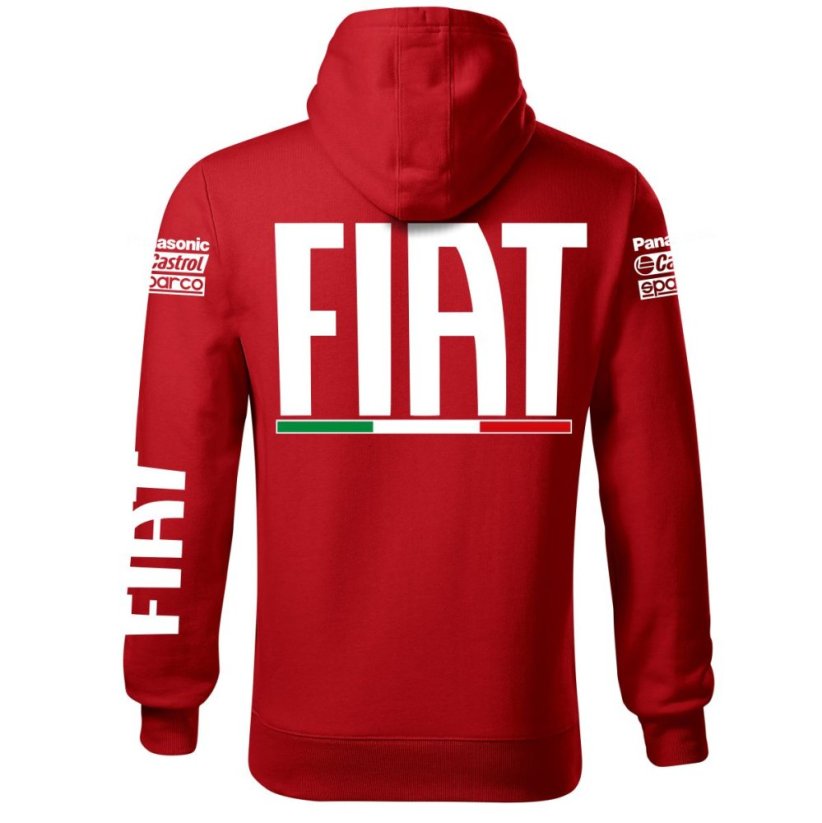 Autóipari Férfi Kapucnis Fiat - Piros - Méret: 2XL